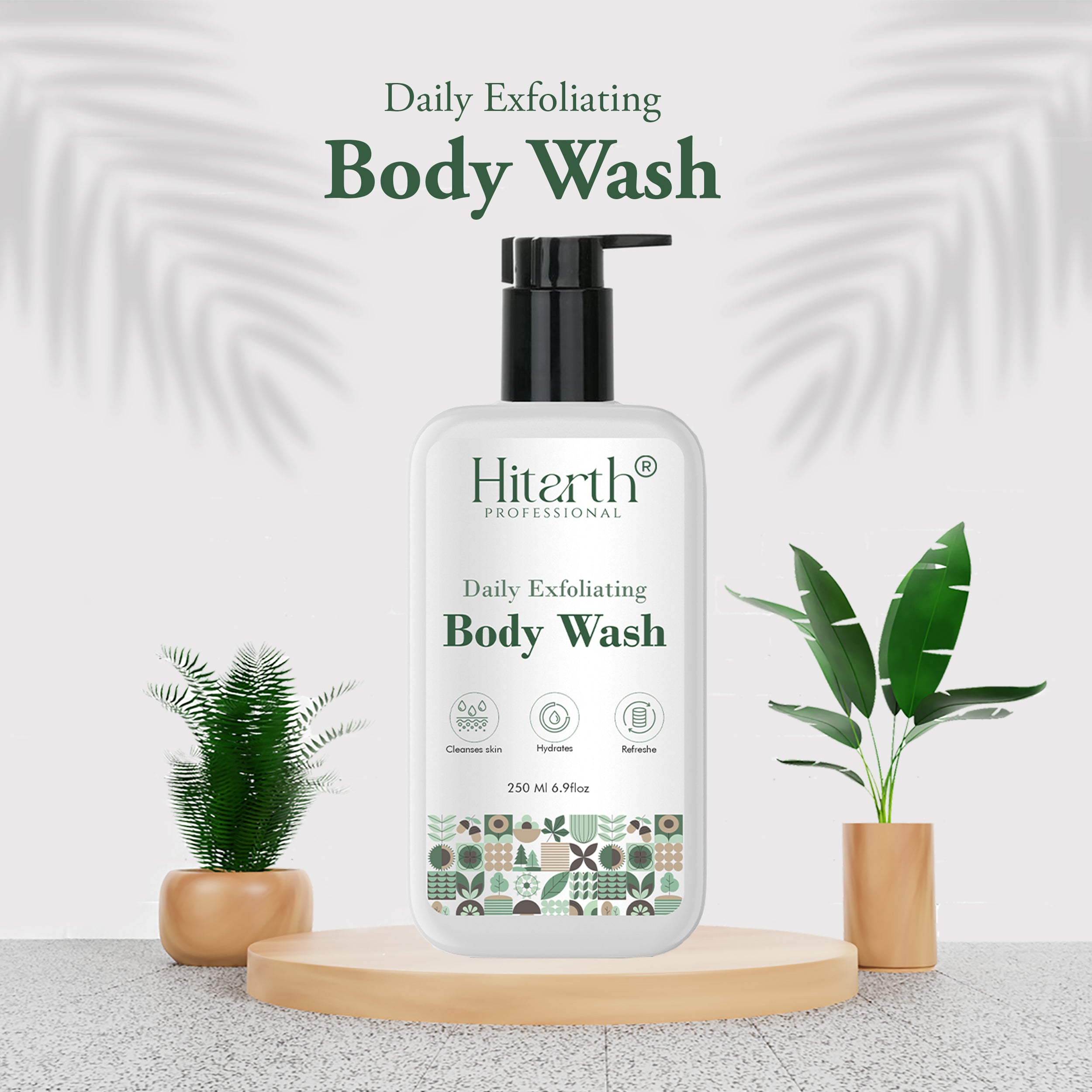 Hitarth Professional Exfoliating  Body Wash | Contains (Salicylic Acid, Vitamin E & Lactic Acid) | Gentle Exfoliating Shower Gel | Removes Tan | Prevents Dry, Rough, Bumpy Skin | For women & Men | 250ML