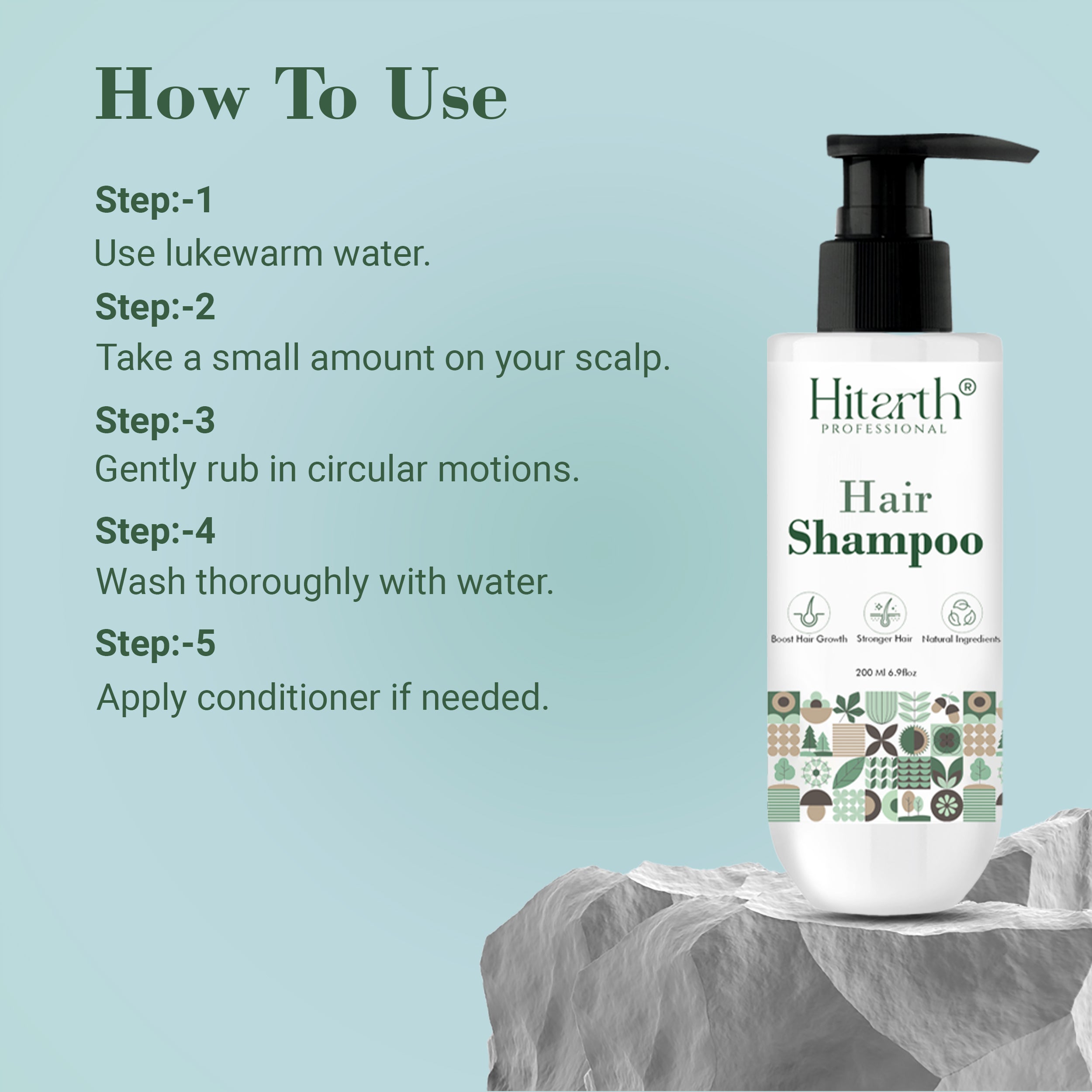 Hitarth Professional Shampoo | 10x Hair and  Fall Control Growth | Contains Natural Ingredients  For All Hair  Types For Women & Men | 200ML