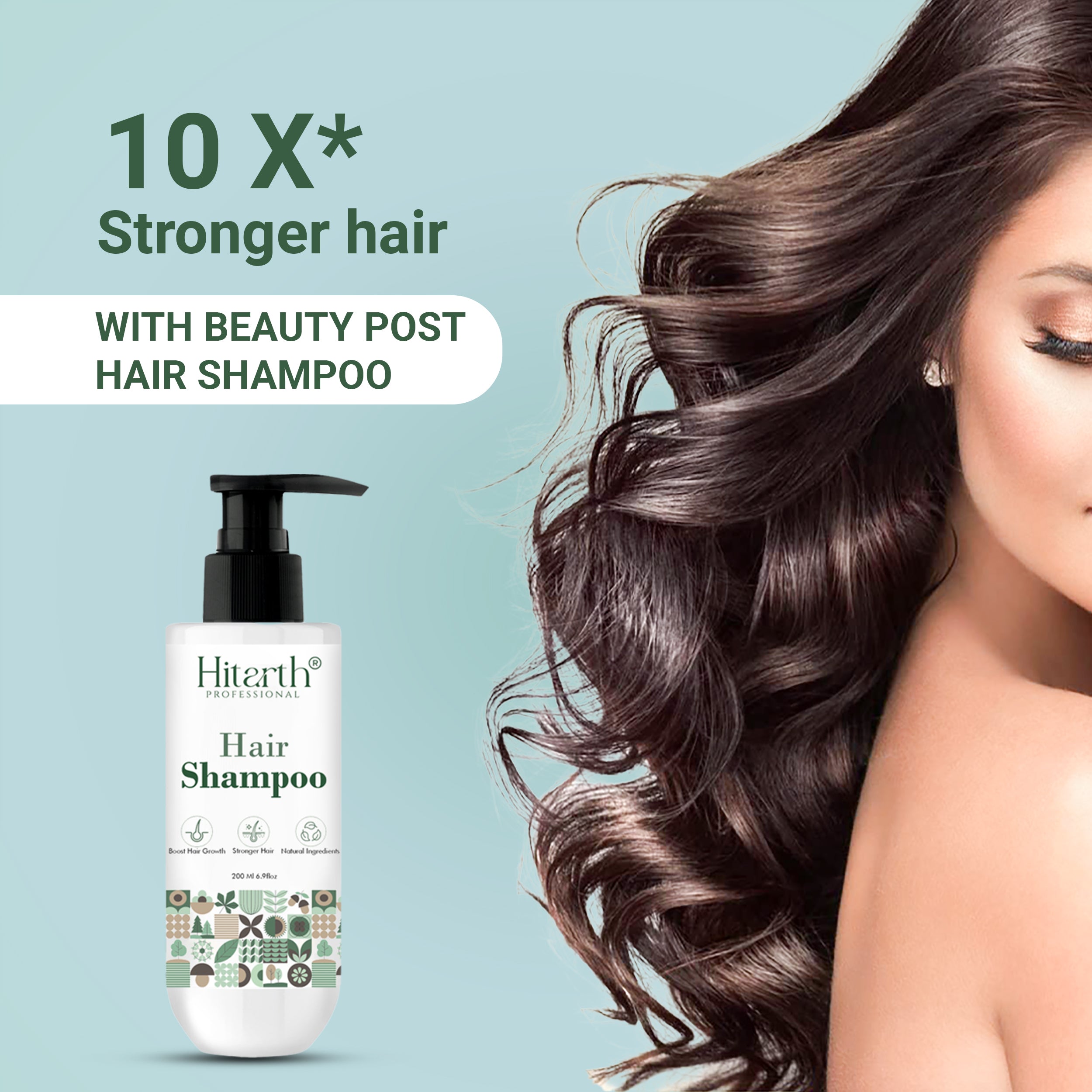 Hitarth Professional Shampoo | 10x Hair and  Fall Control Growth | Contains Natural Ingredients  For All Hair  Types For Women & Men | 200ML